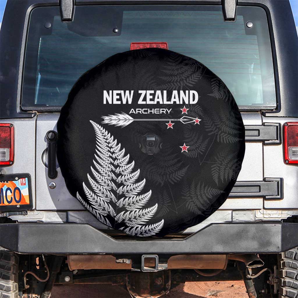 New Zealand 2025 Archery Spare Tire Cover Aotearoa Silver Arrows Black