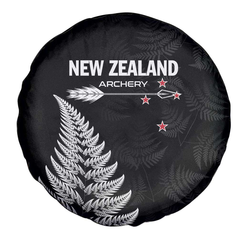 New Zealand 2025 Archery Spare Tire Cover Aotearoa Silver Arrows Black