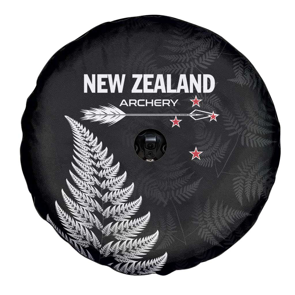 New Zealand 2025 Archery Spare Tire Cover Aotearoa Silver Arrows Black