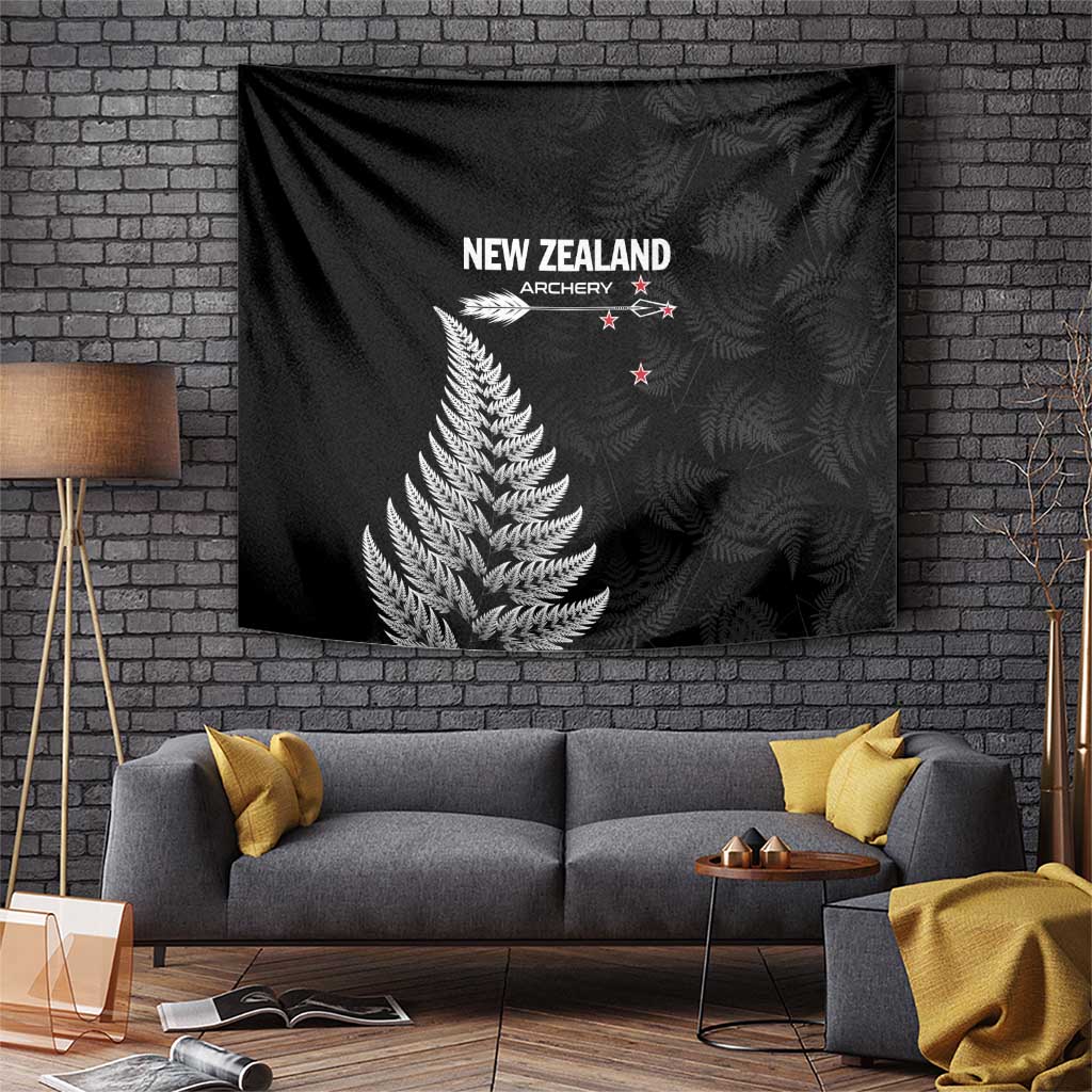 New Zealand 2025 Archery Tapestry Aotearoa Silver Arrows Black