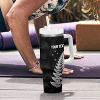 Personalised New Zealand 2025 Archery Tumbler With Handle Aotearoa Silver Arrows Black LT01 - Polynesian Pride