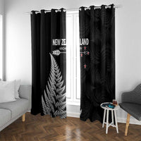 New Zealand 2025 Archery Window Curtain Aotearoa Silver Arrows Black LT01 With Grommets Black - Polynesian Pride
