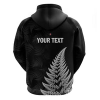 Personalised New Zealand 2025 Archery Zip Hoodie Aotearoa Silver Arrows Black