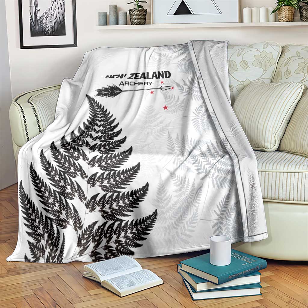 New Zealand 2025 Archery Blanket Aotearoa Silver Arrows White LT01 White - Polynesian Pride