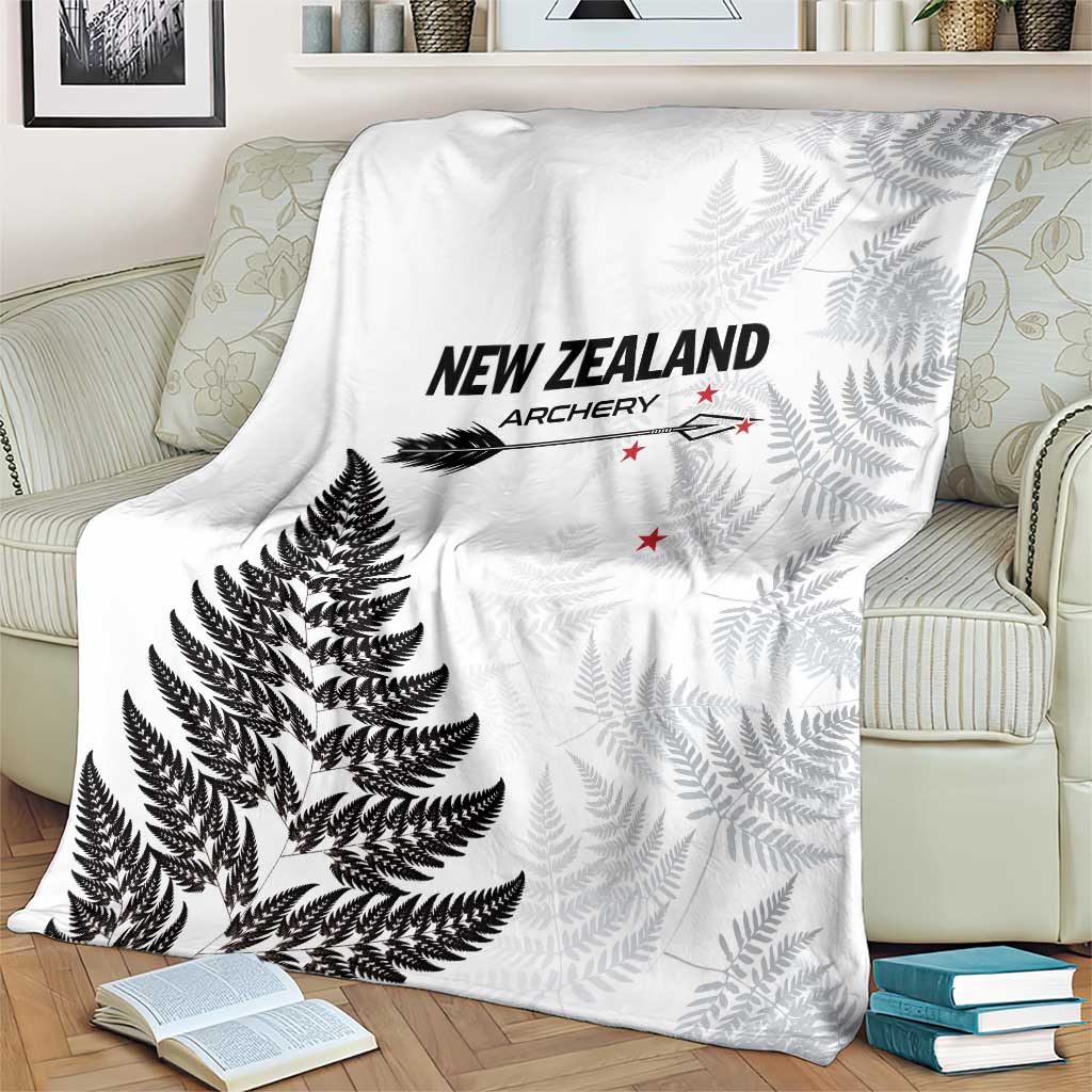New Zealand 2025 Archery Blanket Aotearoa Silver Arrows White LT01 - Polynesian Pride