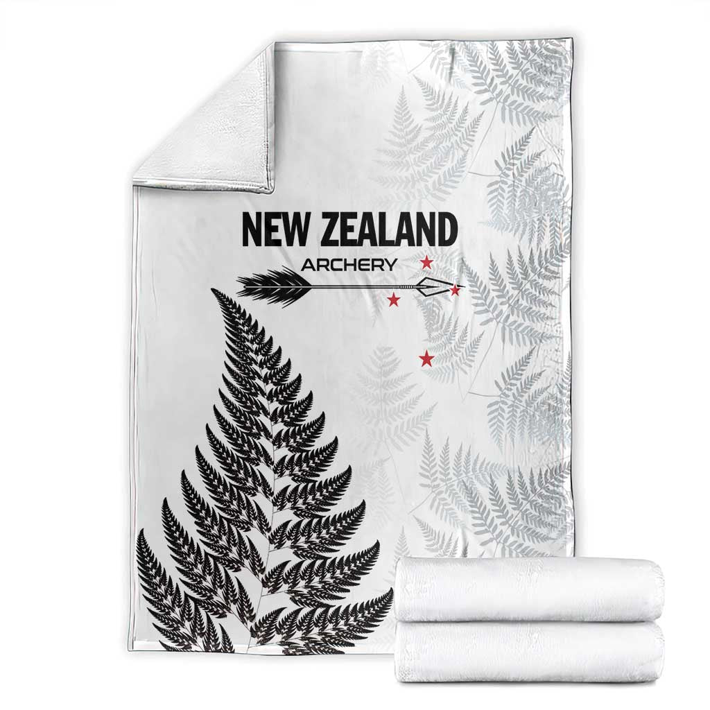 New Zealand 2025 Archery Blanket Aotearoa Silver Arrows White LT01 - Polynesian Pride