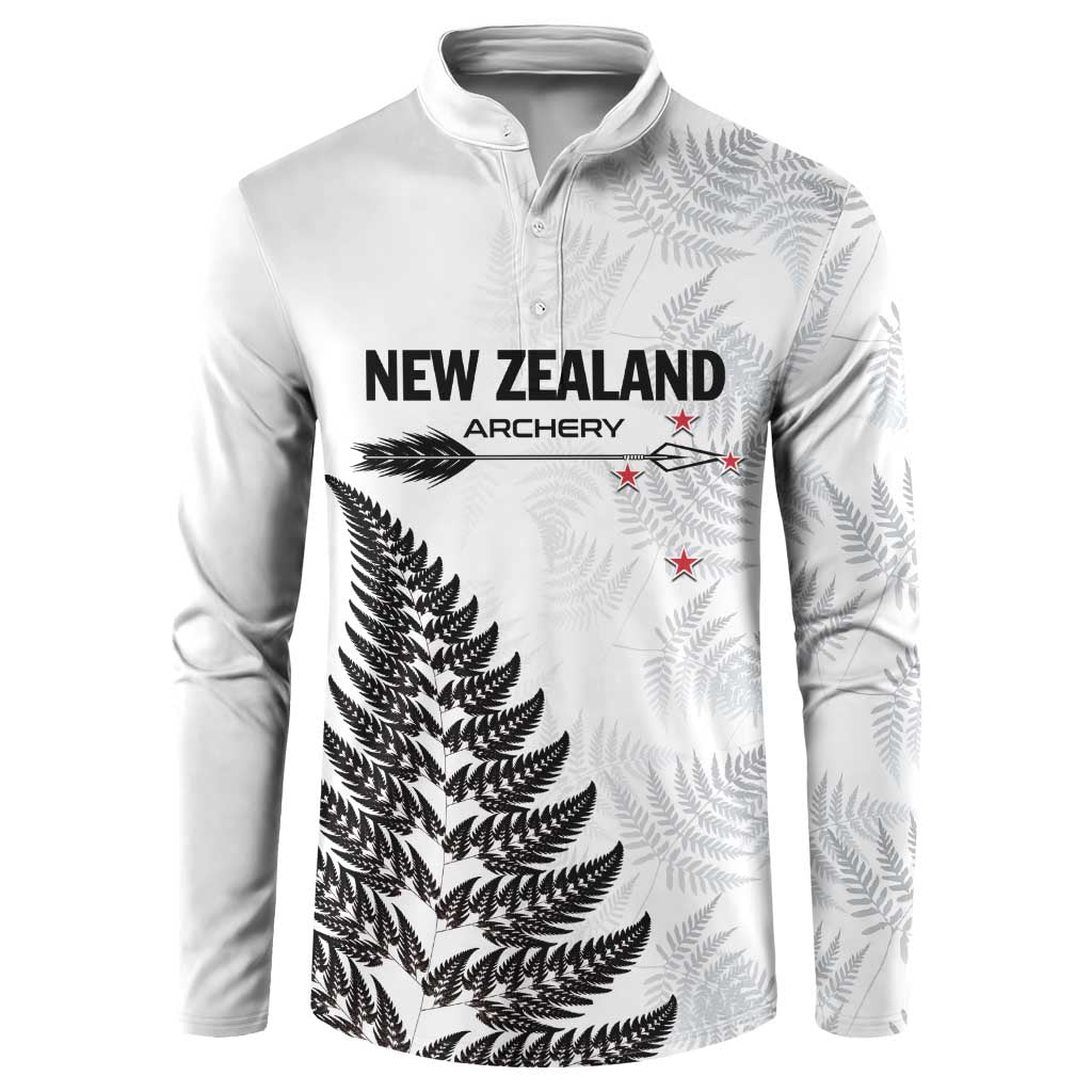 Personalised New Zealand 2025 Archery Button Sweatshirt Aotearoa Silver Arrows White LT01 White - Polynesian Pride