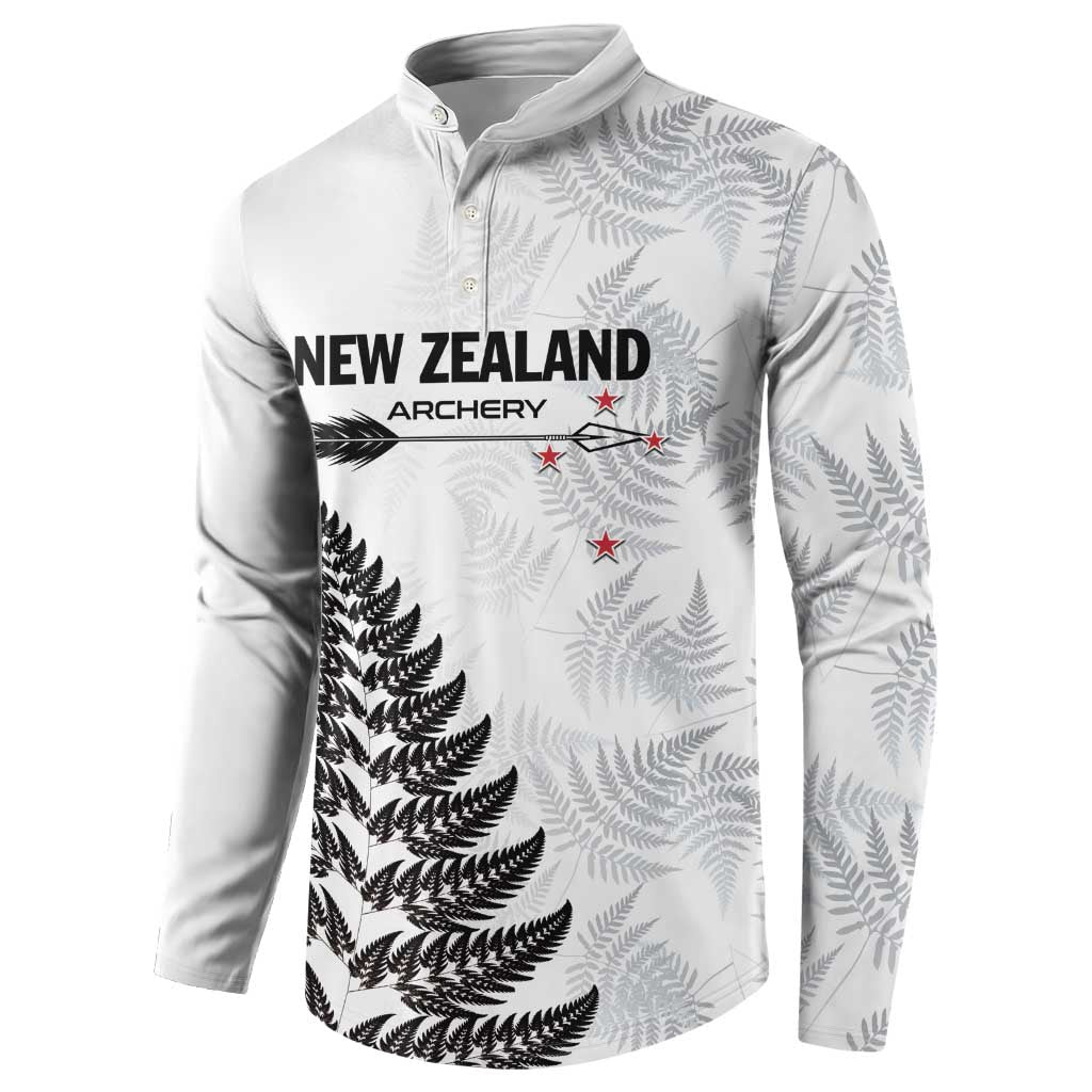 Personalised New Zealand 2025 Archery Button Sweatshirt Aotearoa Silver Arrows White LT01 - Polynesian Pride