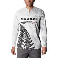 Personalised New Zealand 2025 Archery Button Sweatshirt Aotearoa Silver Arrows White LT01 - Polynesian Pride