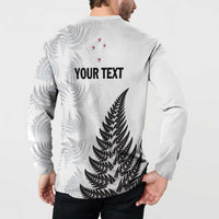 Personalised New Zealand 2025 Archery Button Sweatshirt Aotearoa Silver Arrows White LT01 - Polynesian Pride