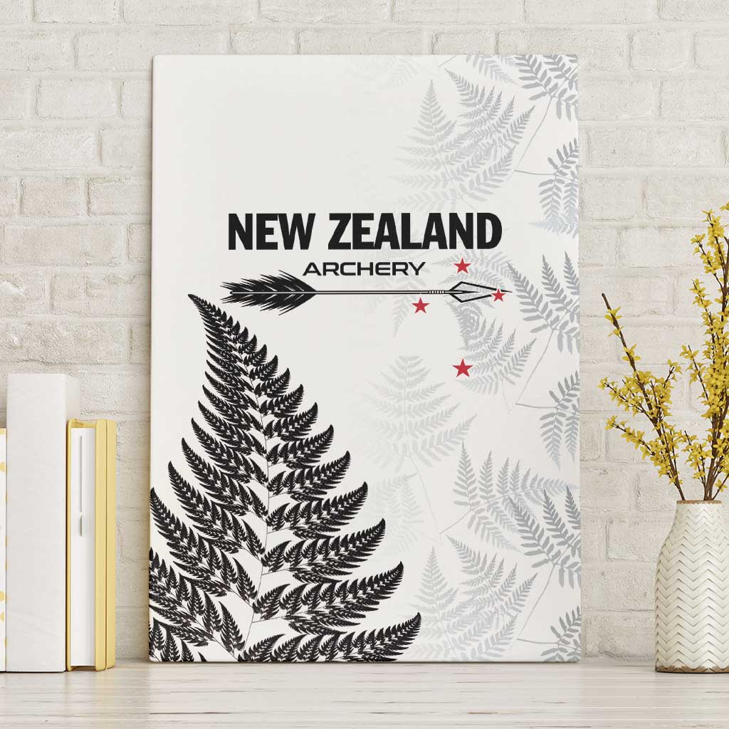 New Zealand 2025 Archery Canvas Wall Art Aotearoa Silver Arrows White LT01 Without Frame White - Polynesian Pride