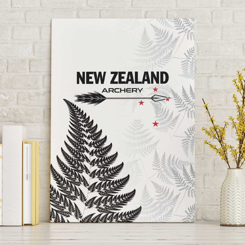 New Zealand 2025 Archery Canvas Wall Art Aotearoa Silver Arrows White