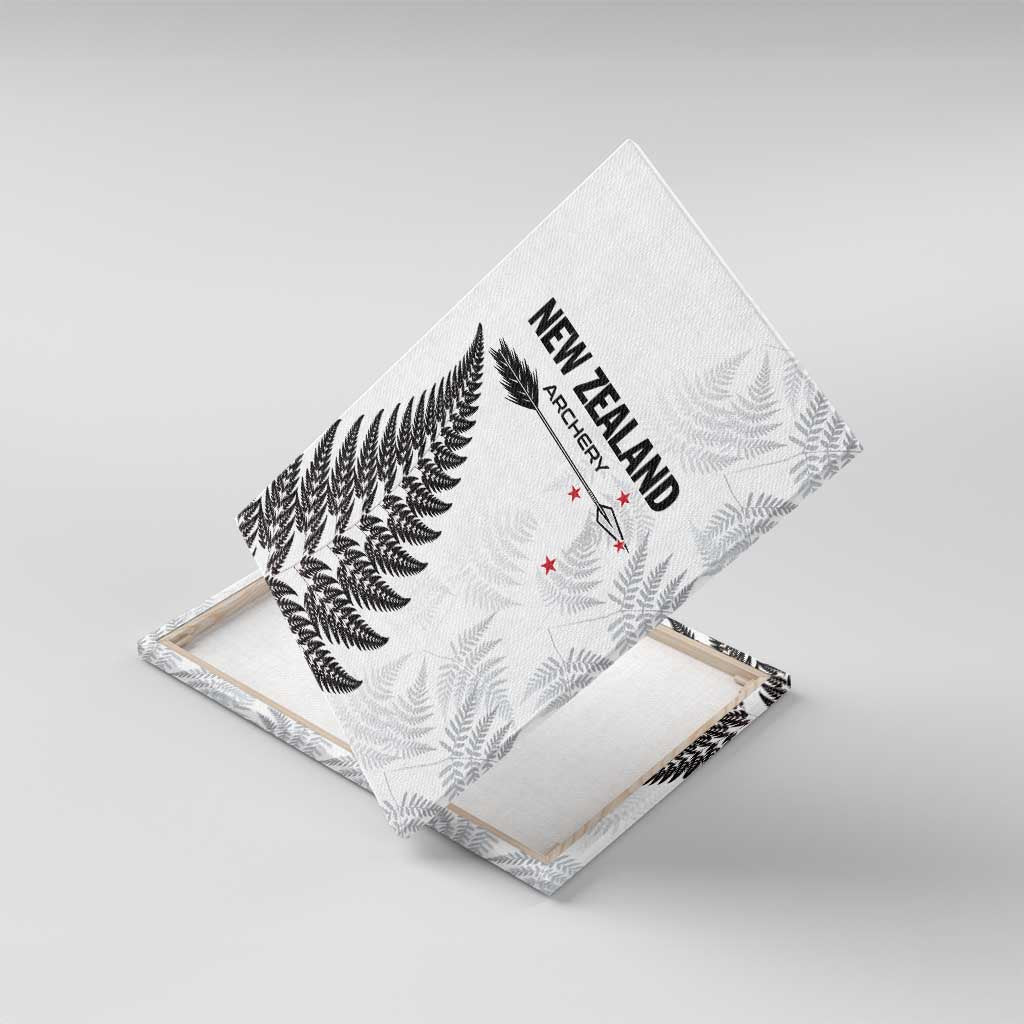 New Zealand 2025 Archery Canvas Wall Art Aotearoa Silver Arrows White LT01 With Frame White - Polynesian Pride