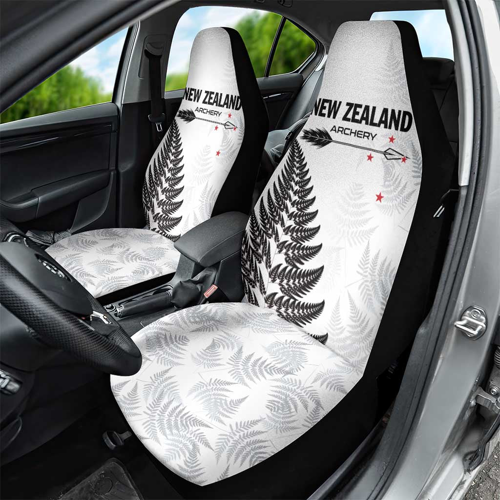 New Zealand 2025 Archery Car Seat Cover Aotearoa Silver Arrows White