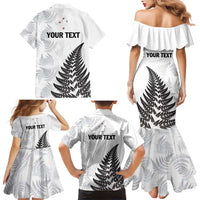 Personalised New Zealand 2025 Archery Family Matching Mermaid Dress and Hawaiian Shirt Aotearoa Silver Arrows White