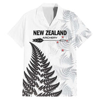 Personalised New Zealand 2025 Archery Family Matching Mermaid Dress and Hawaiian Shirt Aotearoa Silver Arrows White