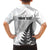 Personalised New Zealand 2025 Archery Family Matching Off Shoulder Maxi Dress and Hawaiian Shirt Aotearoa Silver Arrows White