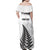 Personalised New Zealand 2025 Archery Family Matching Off Shoulder Maxi Dress and Hawaiian Shirt Aotearoa Silver Arrows White