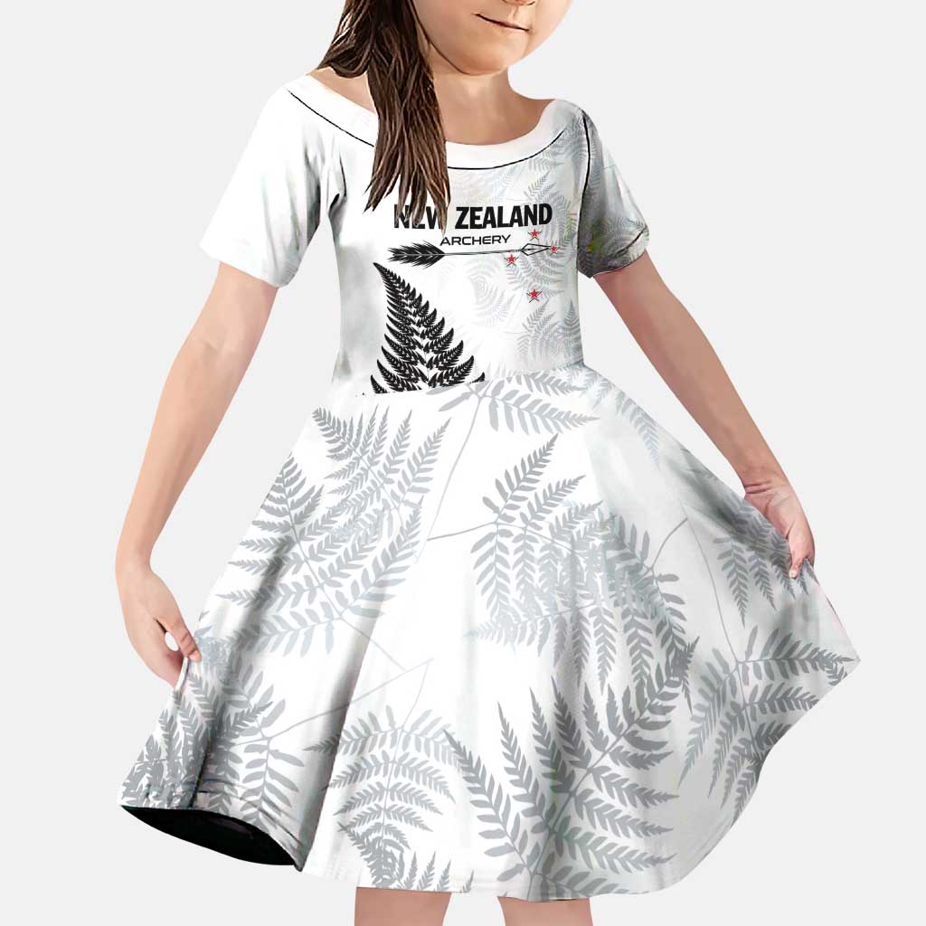 Personalised New Zealand 2025 Archery Family Matching Puletasi and Hawaiian Shirt Aotearoa Silver Arrows White