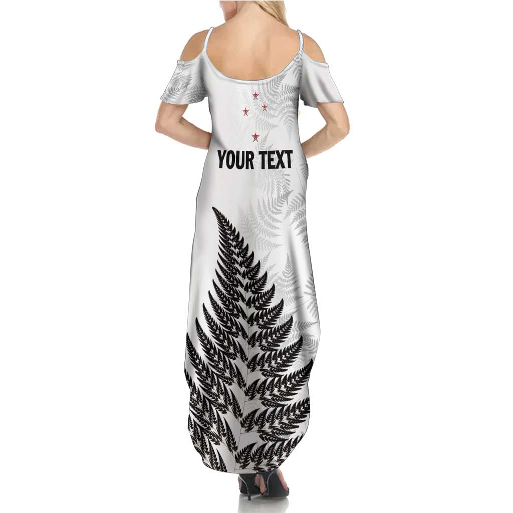 Personalised New Zealand 2025 Archery Family Matching Summer Maxi Dress and Hawaiian Shirt Aotearoa Silver Arrows White