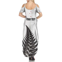 Personalised New Zealand 2025 Archery Family Matching Summer Maxi Dress and Hawaiian Shirt Aotearoa Silver Arrows White