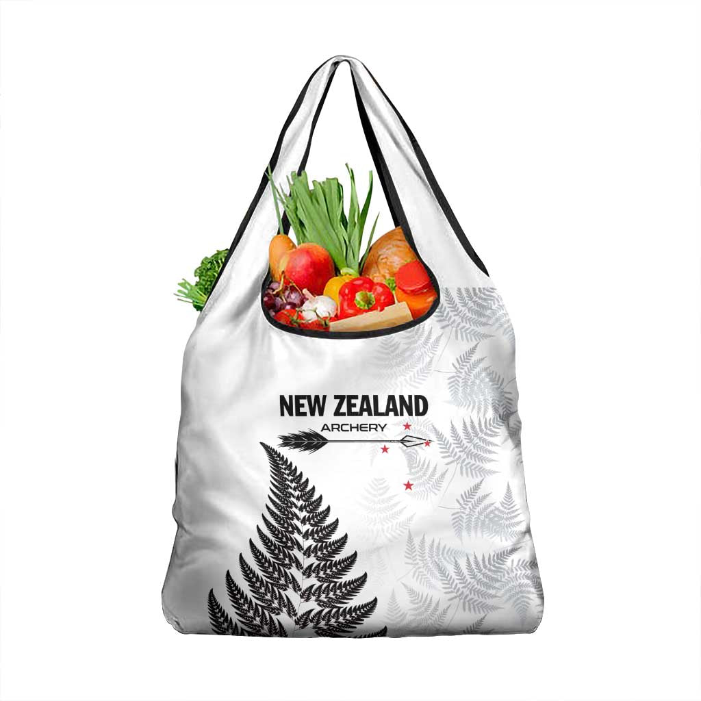 New Zealand 2025 Archery Grocery Bag Aotearoa Silver Arrows White LT01 1-pack One Size White - Polynesian Pride