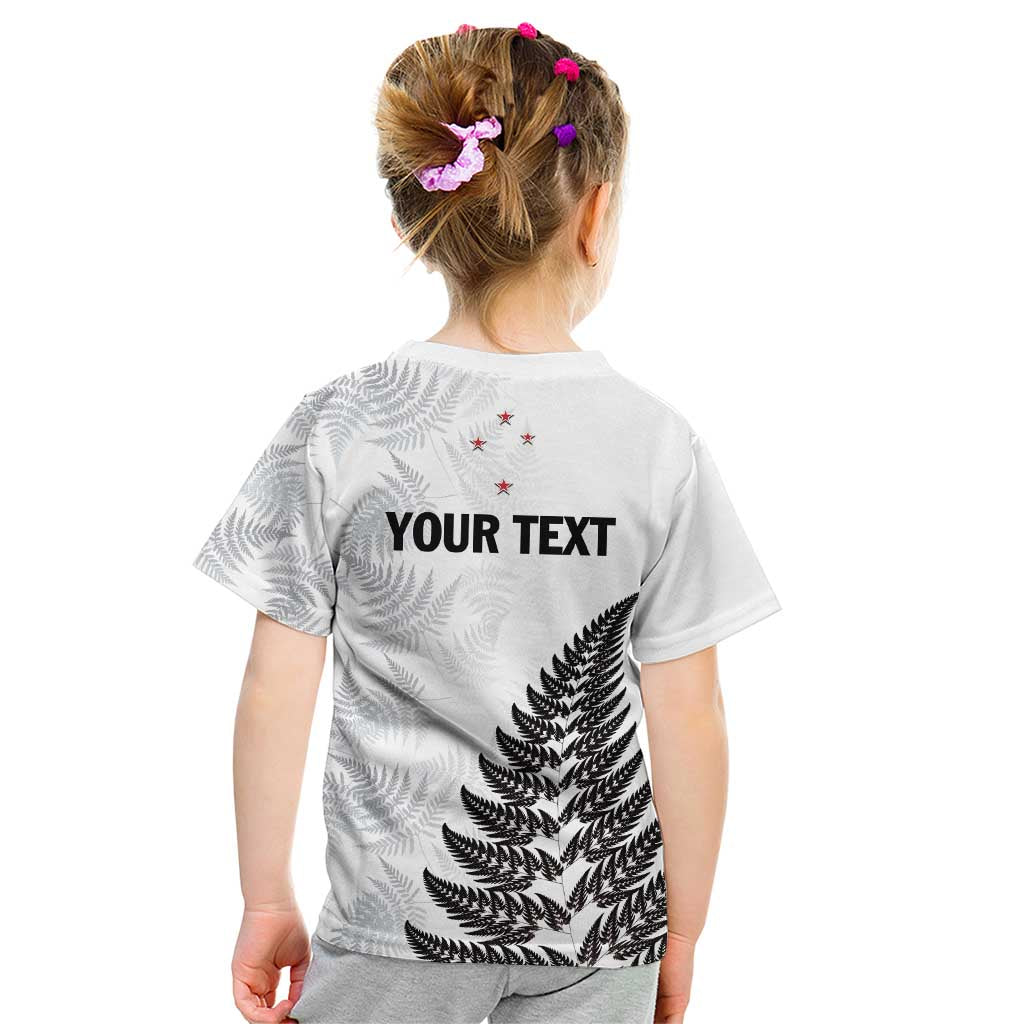 Personalised New Zealand 2025 Archery Kid T Shirt Aotearoa Silver Arrows White