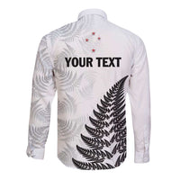 Personalised New Zealand 2025 Archery Long Sleeve Button Shirt Aotearoa Silver Arrows White LT01 - Polynesian Pride
