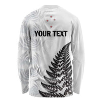 Personalised New Zealand 2025 Archery Long Sleeve Shirt Aotearoa Silver Arrows White LT01 - Polynesian Pride