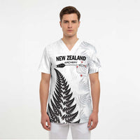 Personalised New Zealand 2025 Archery Scrub Top Aotearoa Silver Arrows White LT01 - Polynesian Pride