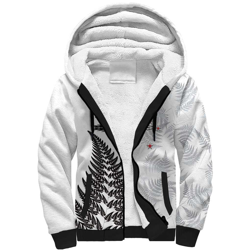 Personalised New Zealand 2025 Archery Sherpa Hoodie Aotearoa Silver Arrows White LT01 Unisex White - Polynesian Pride