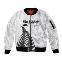 Personalised New Zealand 2025 Archery Sleeve Zip Bomber Jacket Aotearoa Silver Arrows White