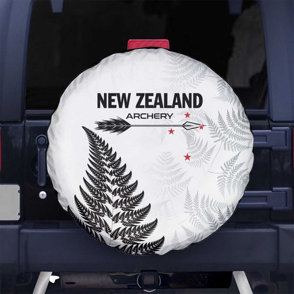 New Zealand 2025 Archery Spare Tire Cover Aotearoa Silver Arrows White