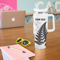 Personalised New Zealand 2025 Archery Tumbler With Handle Aotearoa Silver Arrows White LT01 - Polynesian Pride