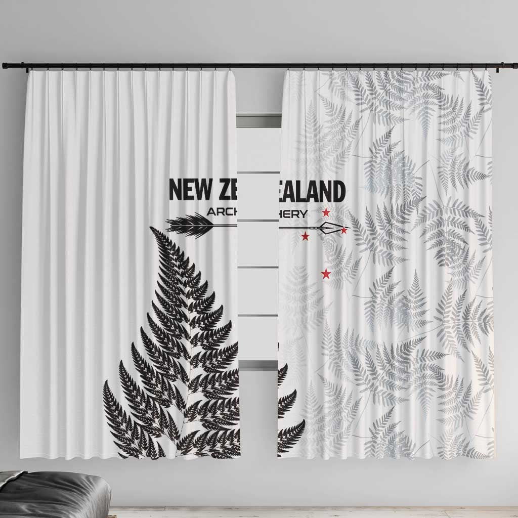 New Zealand 2025 Archery Window Curtain Aotearoa Silver Arrows White