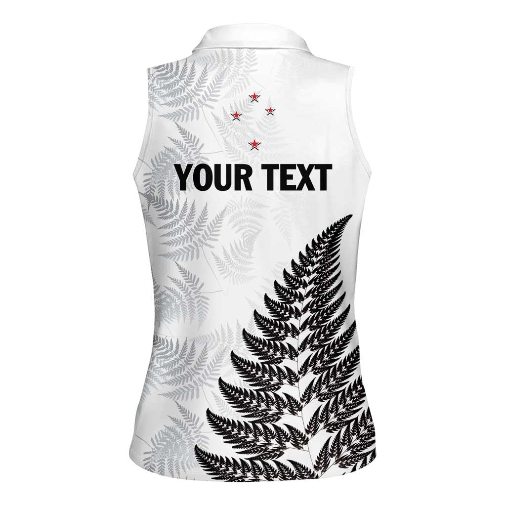 Personalised New Zealand 2025 Archery Women Sleeveless Polo Shirt Aotearoa Silver Arrows White