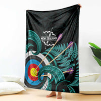 New Zealand Archery Blanket Turquoise Maori Silver Fern LT01 - Polynesian Pride