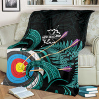 New Zealand Archery Blanket Turquoise Maori Silver Fern LT01 - Polynesian Pride