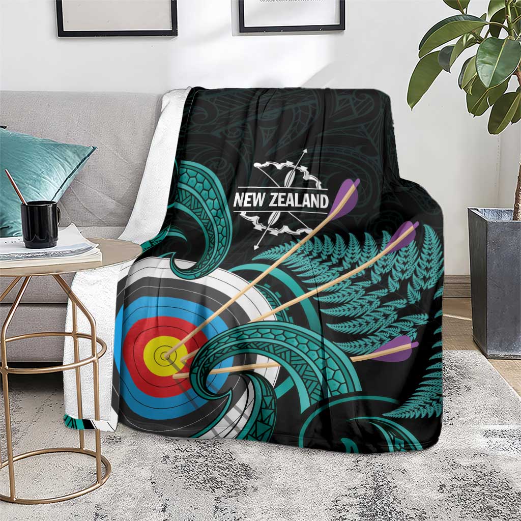 New Zealand Archery Blanket Turquoise Maori Silver Fern LT01 - Polynesian Pride
