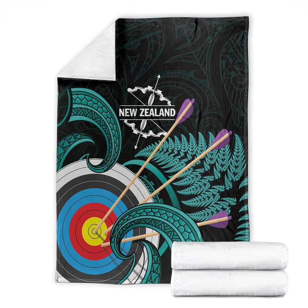 New Zealand Archery Blanket Turquoise Maori Silver Fern LT01 - Polynesian Pride