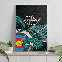 New Zealand Archery Canvas Wall Art Turquoise Maori Silver Fern LT01 - Polynesian Pride