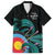 Personalised New Zealand Archery Family Matching Long Sleeve Bodycon Dress and Hawaiian Shirt Turquoise Maori Silver Fern