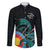 Personalised New Zealand Archery Family Matching Long Sleeve Bodycon Dress and Hawaiian Shirt Turquoise Maori Silver Fern