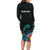 Personalised New Zealand Archery Family Matching Long Sleeve Bodycon Dress and Hawaiian Shirt Turquoise Maori Silver Fern