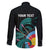 Personalised New Zealand Archery Family Matching Off Shoulder Maxi Dress and Hawaiian Shirt Turquoise Maori Silver Fern