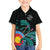 Personalised New Zealand Archery Family Matching Off Shoulder Short Dress and Hawaiian Shirt Turquoise Maori Silver Fern