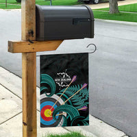 New Zealand Archery Garden Flag Turquoise Maori Silver Fern LT01 - Polynesian Pride