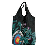 New Zealand Archery Grocery Bag Turquoise Maori Silver Fern