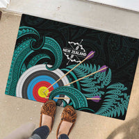 New Zealand Archery Rubber Doormat Turquoise Maori Silver Fern LT01 - Polynesian Pride