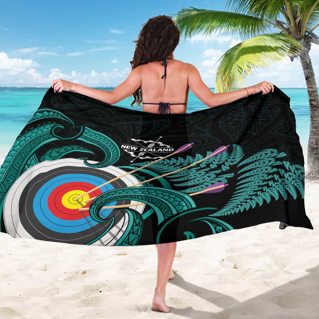 New Zealand Archery Sarong Turquoise Maori Silver Fern